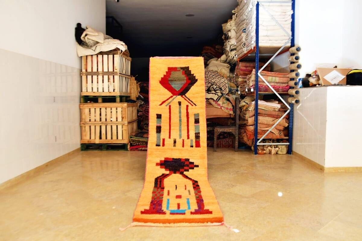 Moroccan Berber carpet hallway Boujaad 314 x 80 cm New