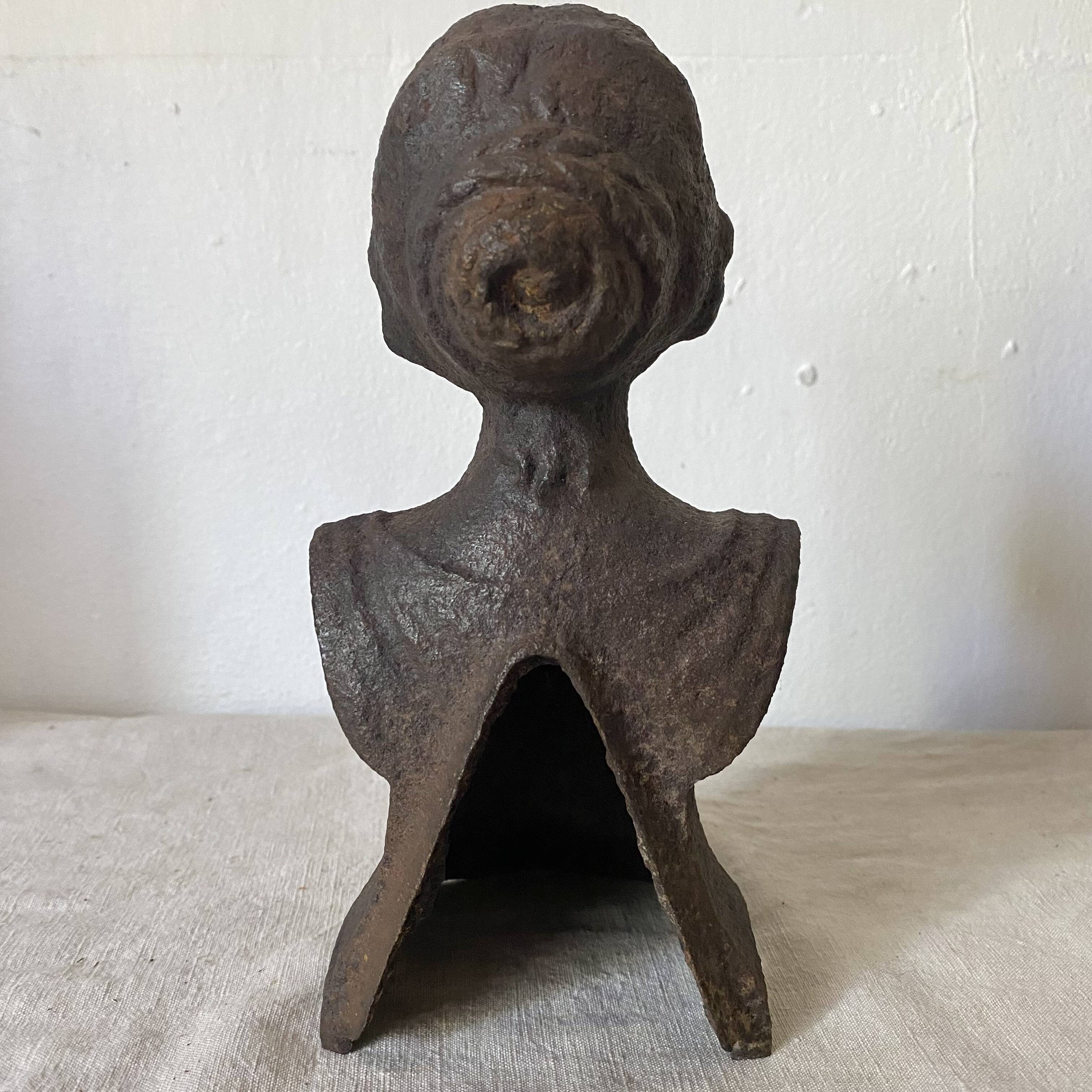 Cast iron bust door stop or bookend