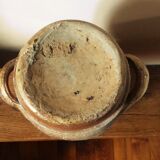 Terracota lid two handles pot