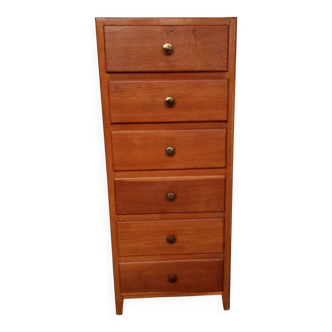 Vintage six-drawer storage unit, type chest of drawers.