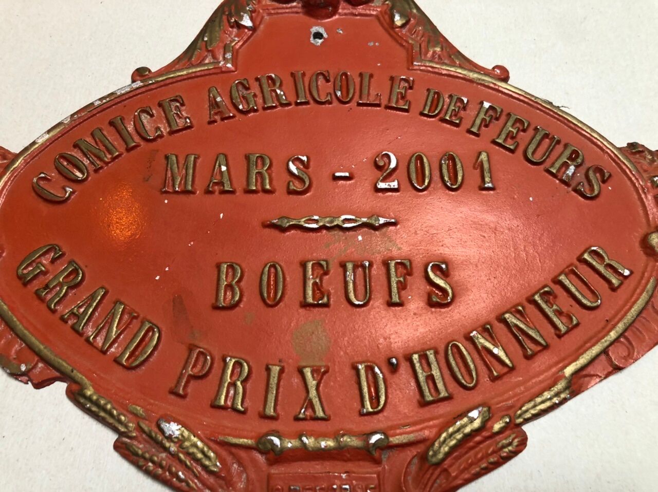 Plaque agricultural competition comice agricole de feurs