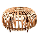 Mid-century Rattan Stool in Style of Franco Albini