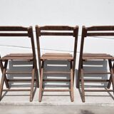 Lot 3 folding chairs wood