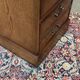 Office cabinet in oak with English leather top from the 1990s.