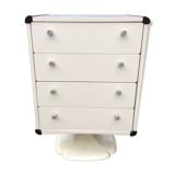 Chest of drawers vintage foot tulip white laquered (Gautier)
