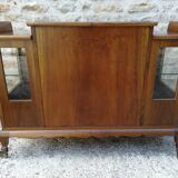 Bar cabinet on casters in walnut
