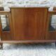 Rolling bar cabinet in walnut
