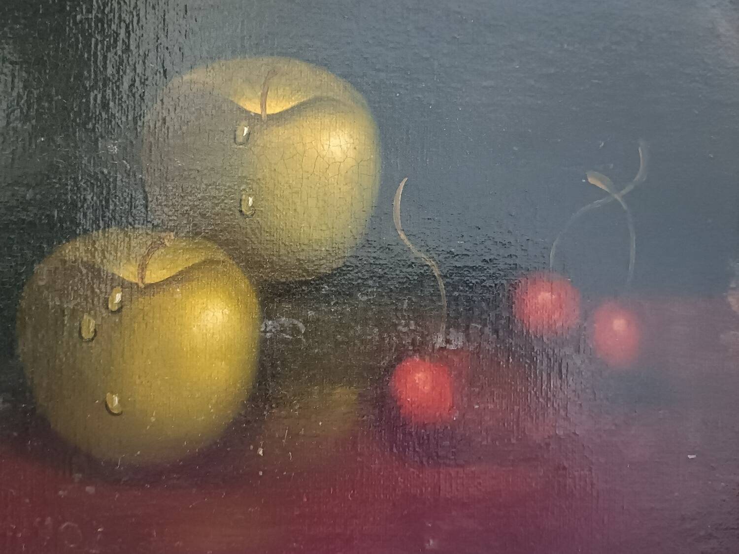 Peinture anglaise, nature morte, fruits