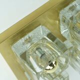 mid century peill & putzler brass CEILING LIGHT with 4 glass cubes 1960s/70