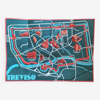 Plan de la ville de Trévise / Italie