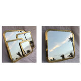 Set of 4 Brass Square Mirrors
