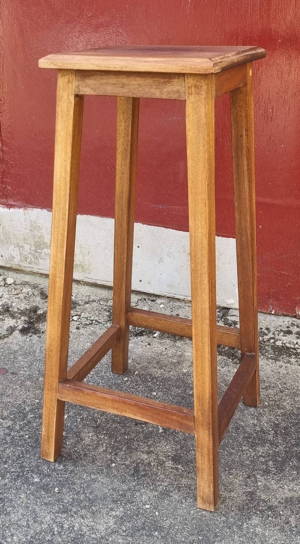 High wooden stool, workshop, vintage, 1950s