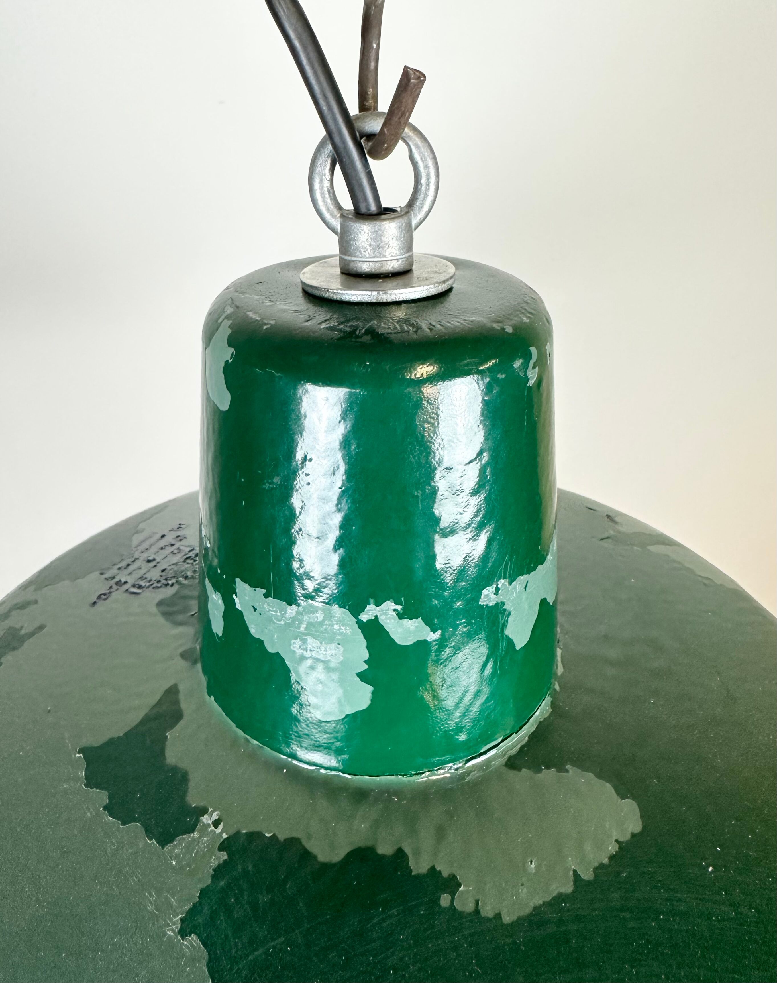 Green Industrial Factory Pendant Lamp, 1960s