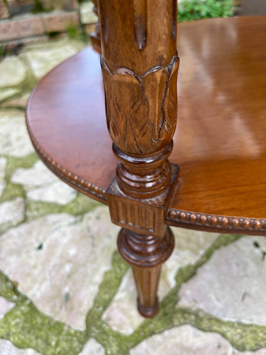 Small carved wooden table