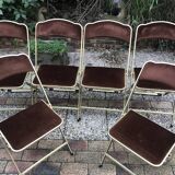 Six vintage folding chairs