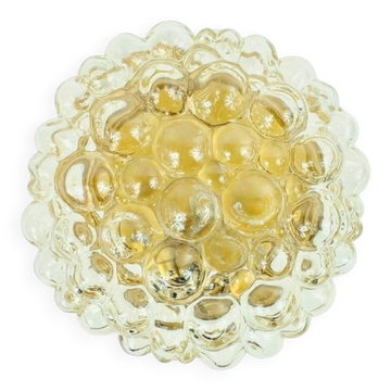 Large Mid-Century Amber Bubble Glass Ceiling Light by Helena Tynell, 1960s