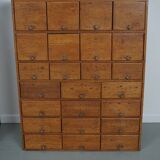 Armoire d'apothicaire vintage allemande en pin et chêne, années 1950