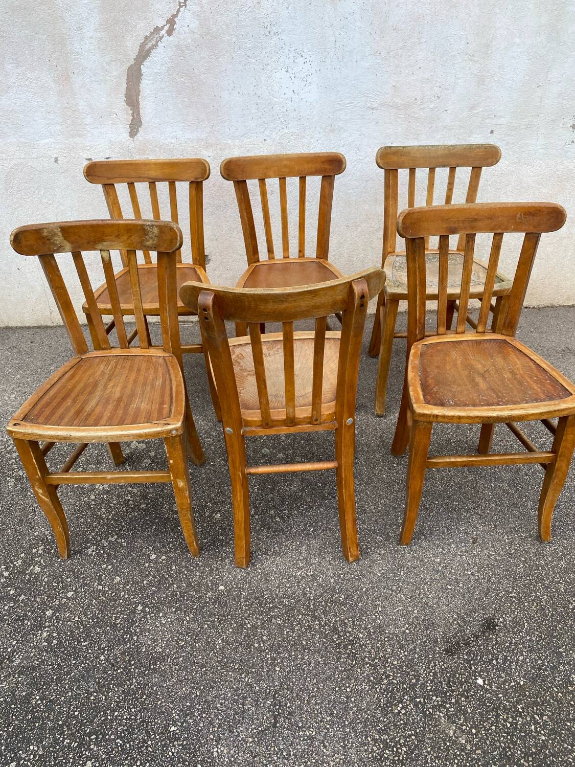 Set of 6 raw bistro chairs