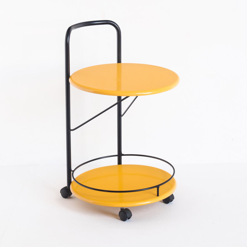 Serving table lacquered iron, france, 80s