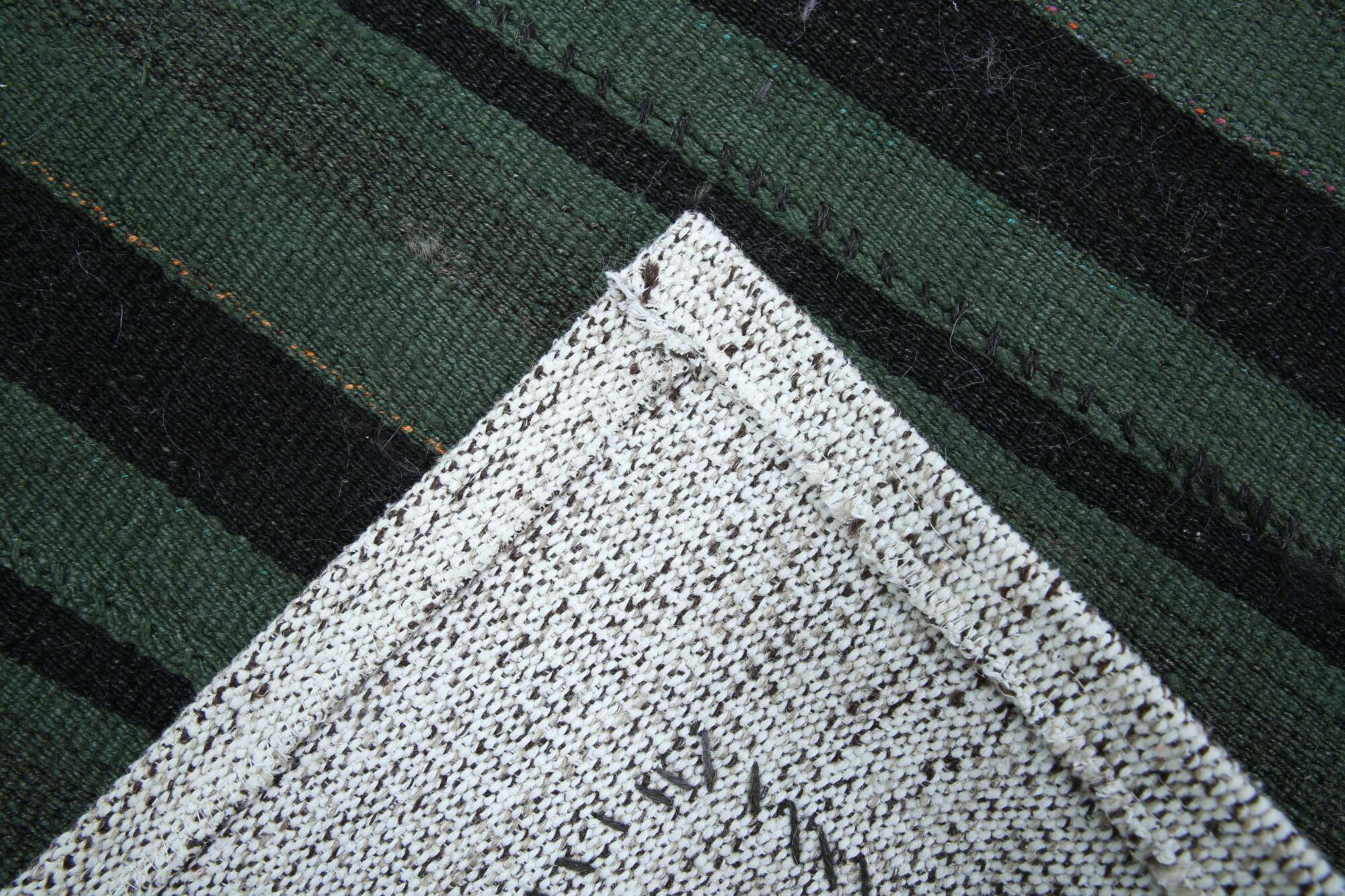 Green & Black Vintage Kilim Rug, 86x86Cm