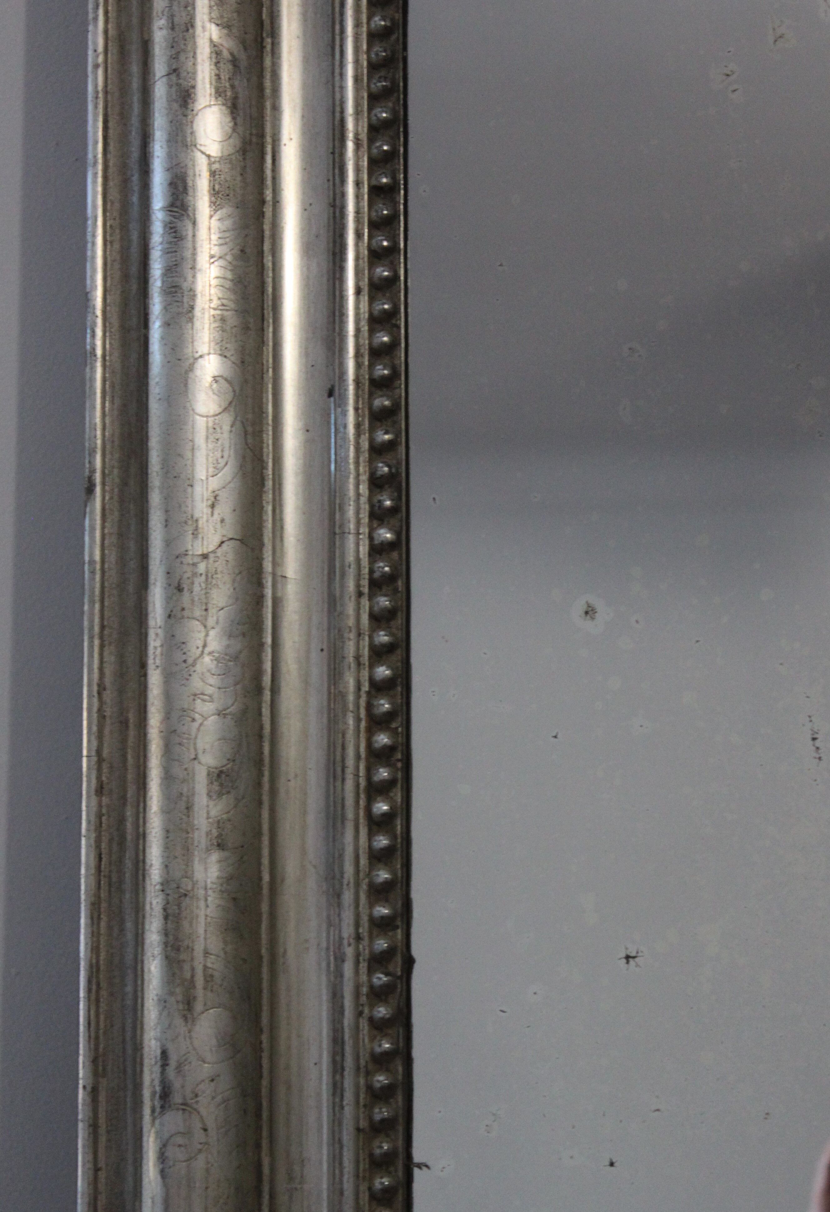 Louis Philippe silver mirror - 110 X 80 cm