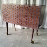 Vintage bar cabinet on casters