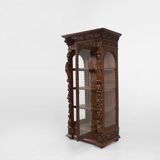 Baroque Style Display Case in Oak, Belgium, 1950s