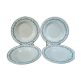 Set of 4 antique deep plates Gien – Terre de Fer Austerlitz model