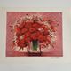 Lithographie originale signée Michel Henry - Bouquet de Coquelicots