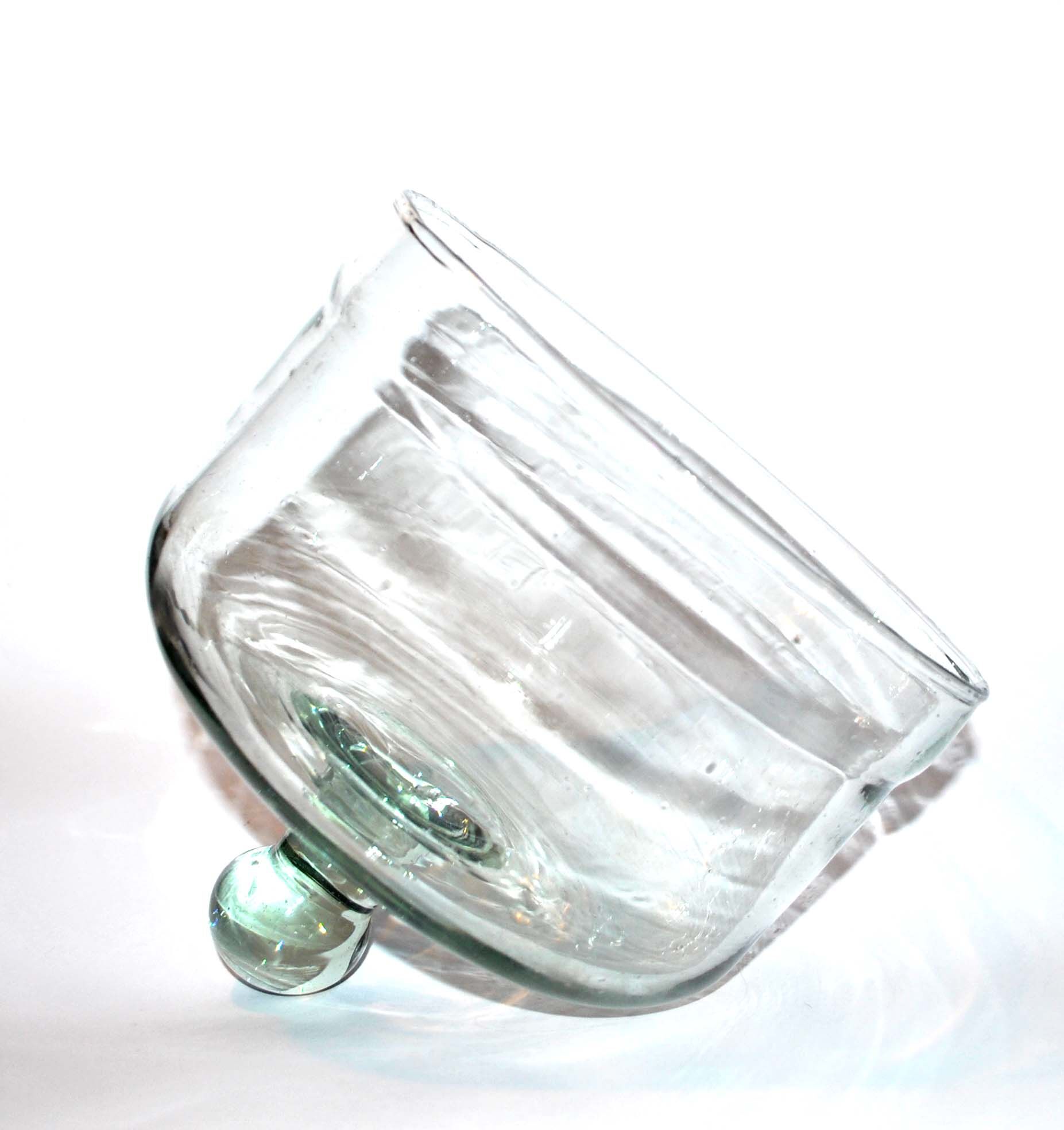 Old cheese bell in green blown glass - Vintage Globe display 19cm