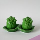 Pepper & salt set in slip, "fennel" model, 1970
