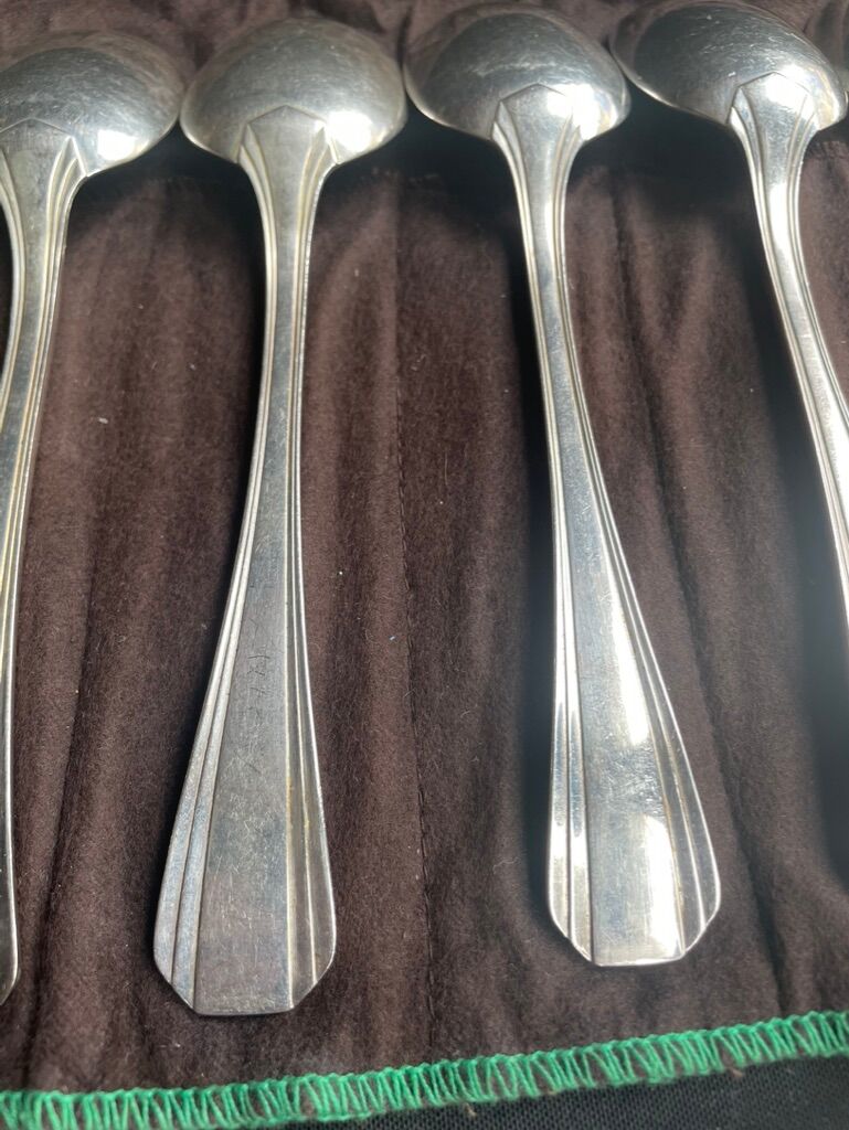 12 tablespoons Christofle model Boreal – Silver metal – Art Deco