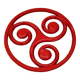 Triskelion cast iron trivet