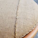 Rattan pouf burlap