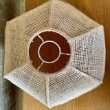 Superb suspension in rattan and wicker braided cannage style of the 1960s 1970s.