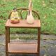 Bedside table, vintage bamboo and rattan shelf