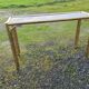 Gold console and vintage smoked glass, imitation bamboo 1970