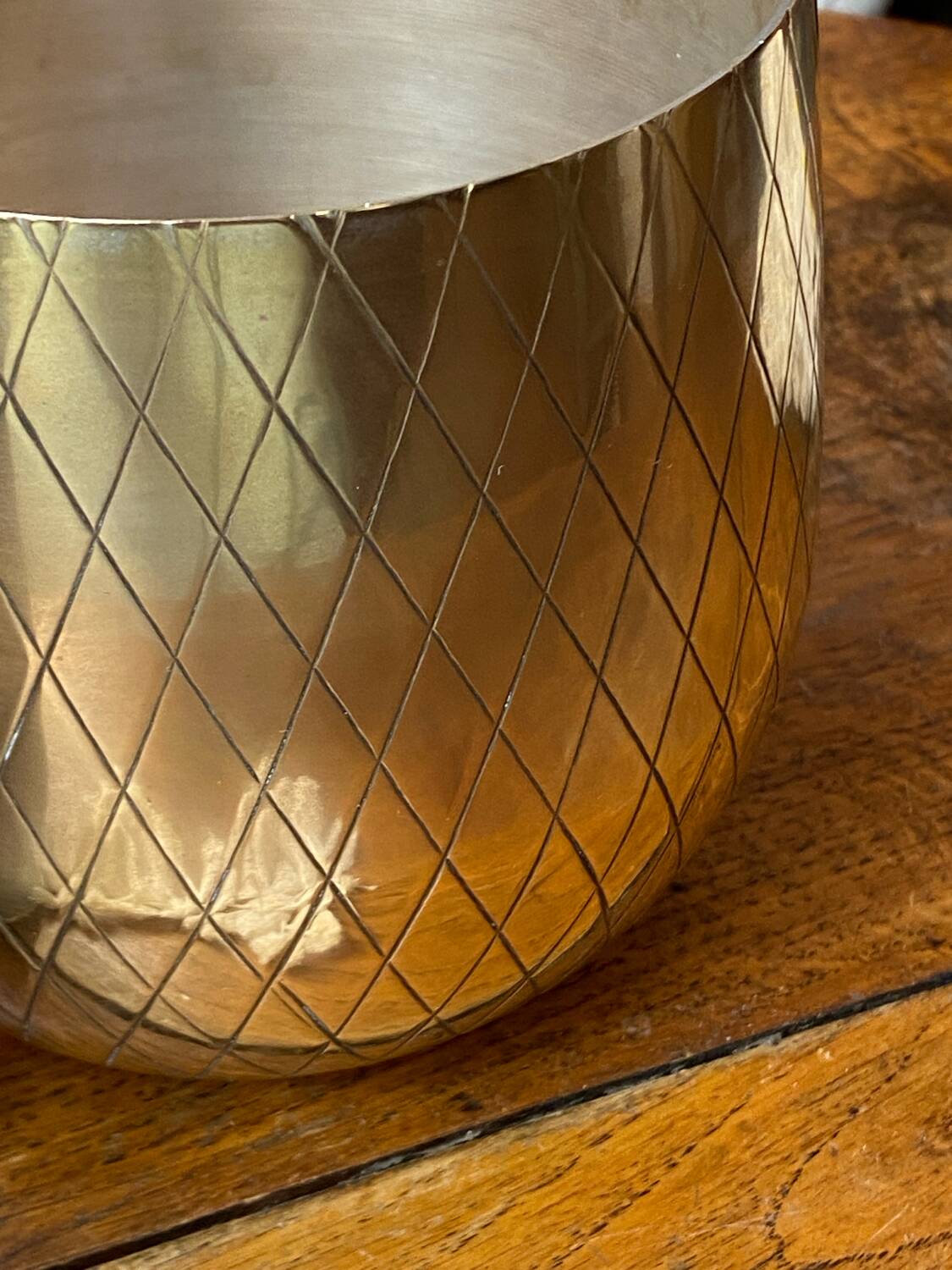 Chiseled brass pineapple