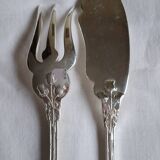 6 couverts à poisson Art Nouveau Chardons en métal argenté Boulenger