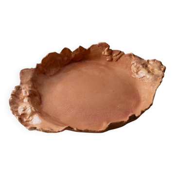 Coupe en terre cuite vintage des années 1970, céramique d’atelier artisanale, dessus émaillé, forme organique, céramique d’art italienne, coupe à fruits, idée cadeau