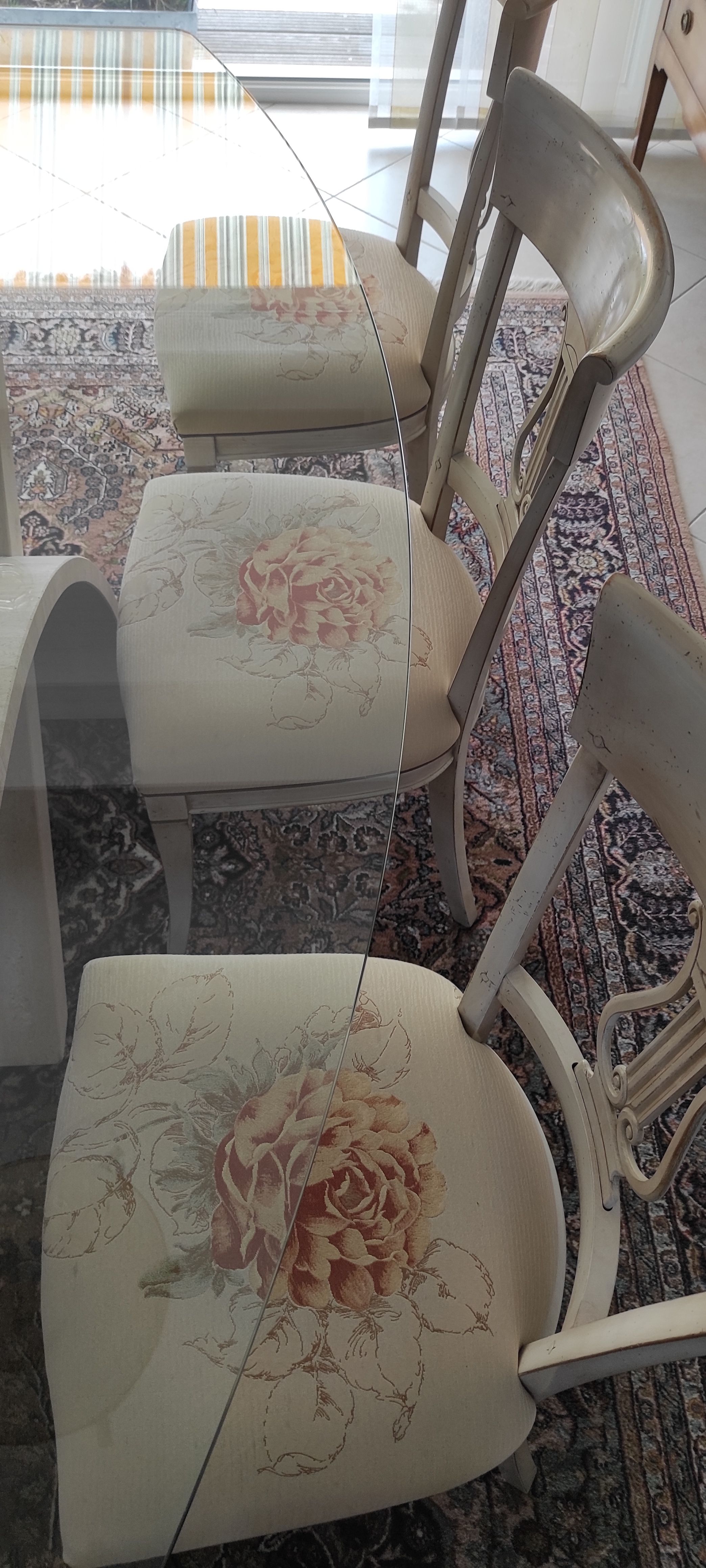 6 contemporary chairs for dining room.