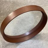 Space Age brown plastic round mirror, plastic design wall mirror