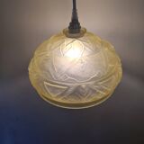Suspension abat-jour Art Déco jaune clair