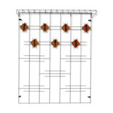 Metal and wood wall coat holders, 1960