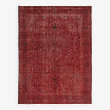 Handmade Turkish Unique 1980s 280 cm x 385 cm Red Wool Carpet