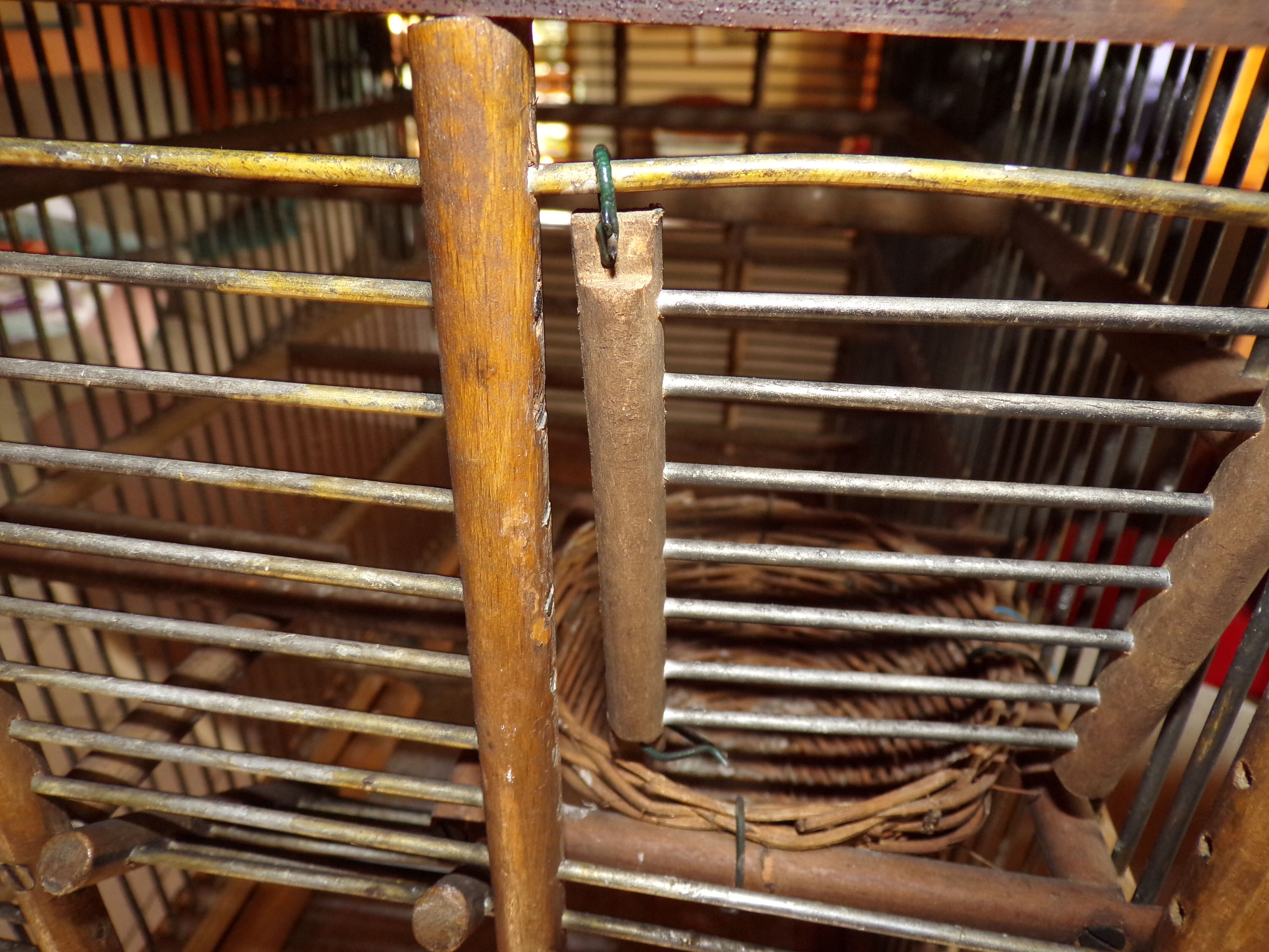 Ancient wooden birdcage