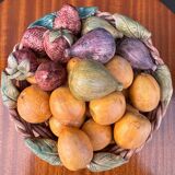 Fruit basket trompe l'œil Portugal 1970s