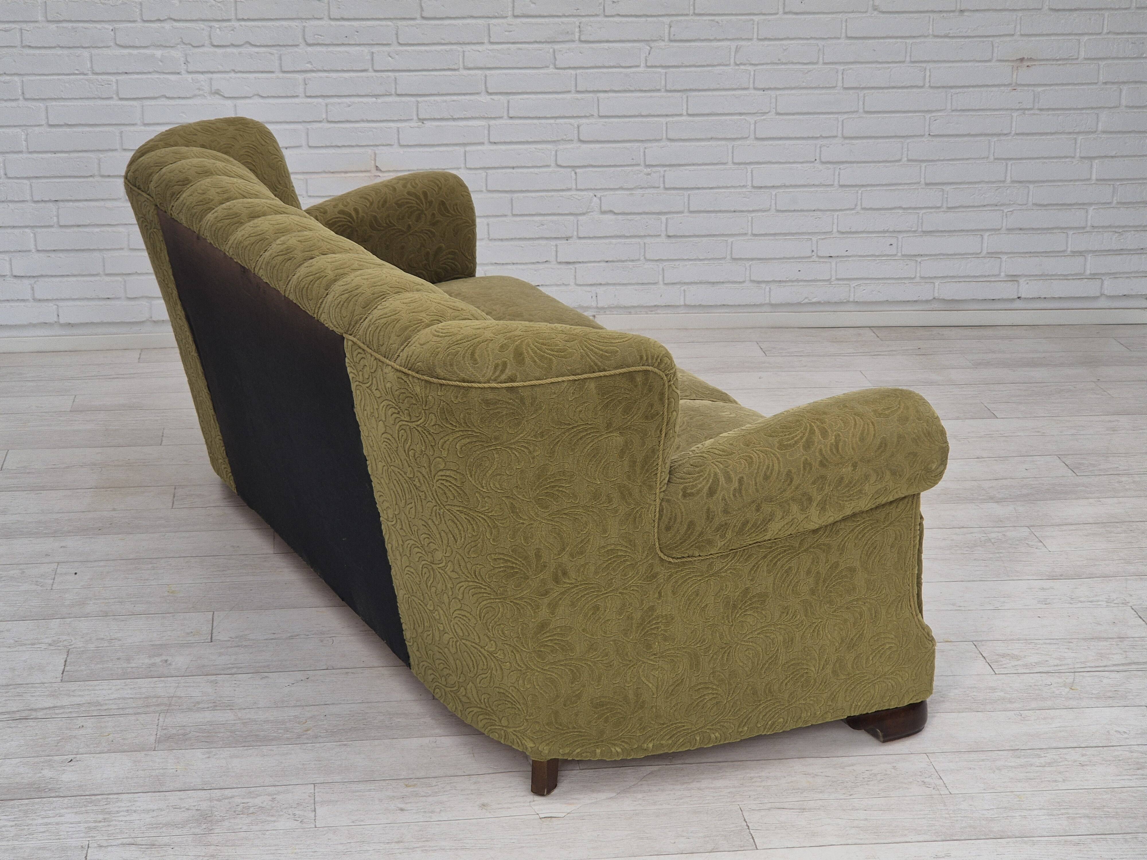 1960s, Danish 3 seater sofa, original very good condition, cotton/wool fabric.