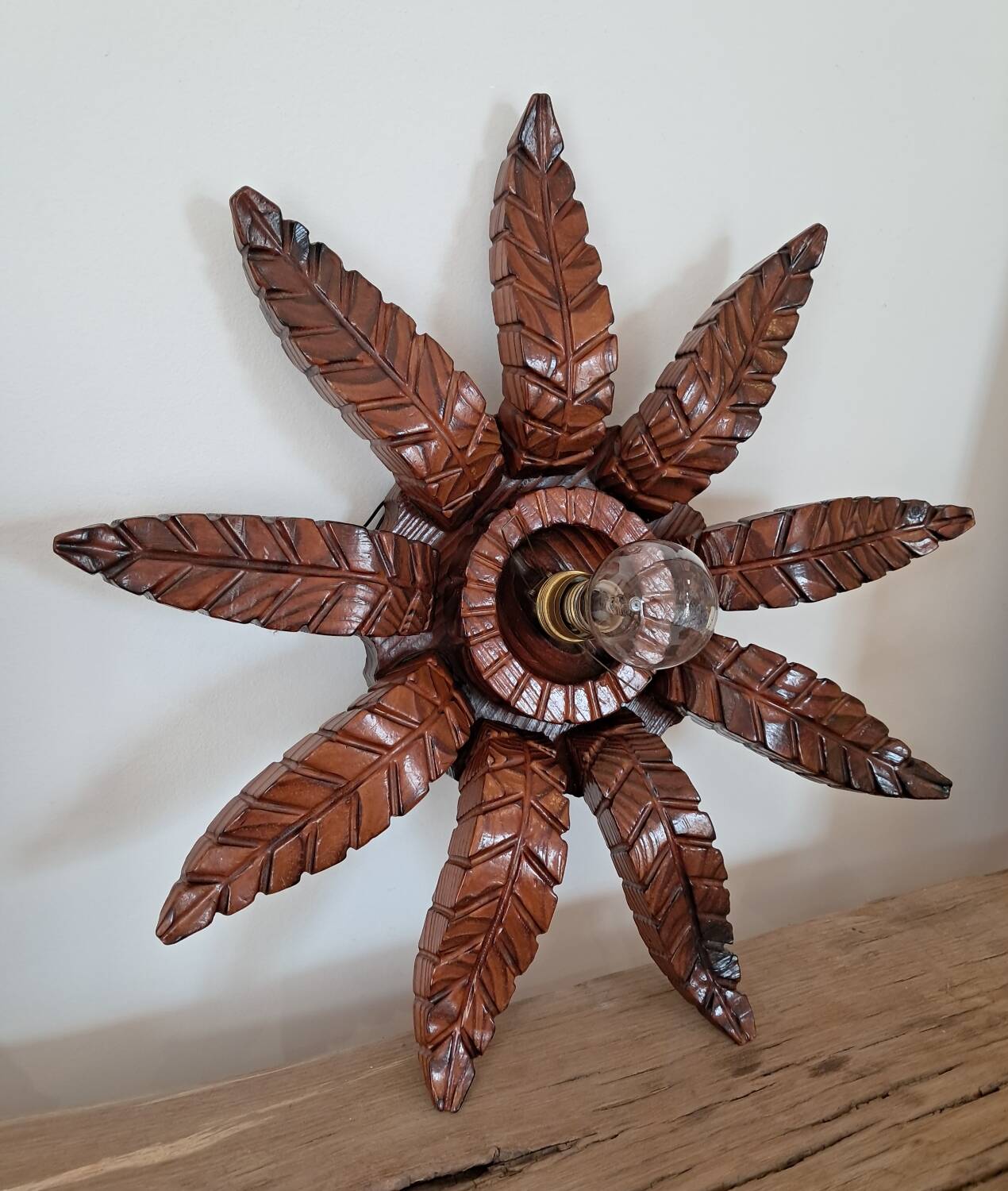 Old wooden wall light