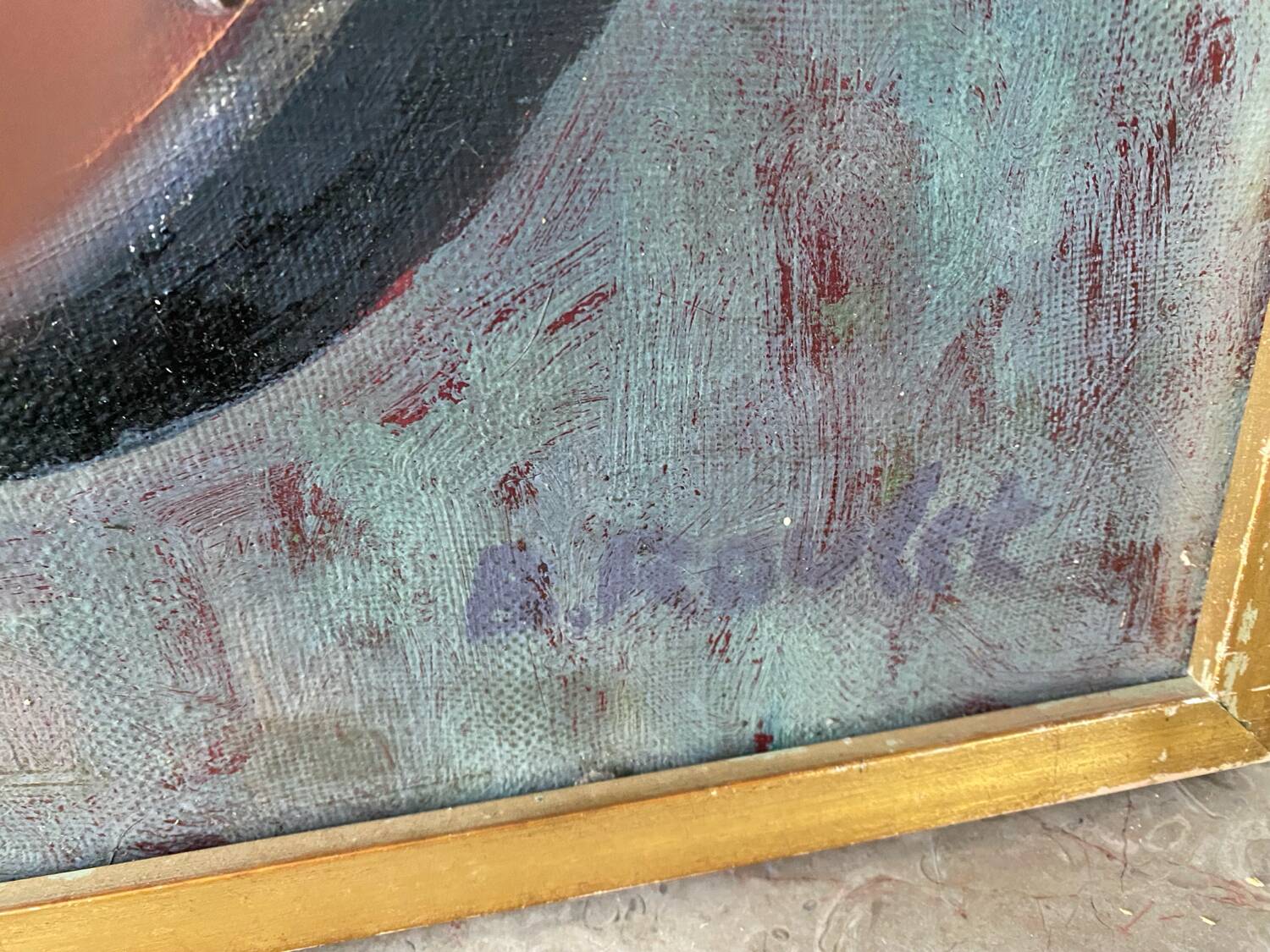 Still life with violin signed